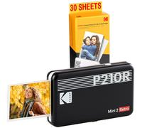 KODAK Pack Mini Imprimante P210 Retro 2 + Cartouche et papier pour 30 photos - Imprimante Connectée Bluetooth - Photos format CB 5,3 x 8,6 cm - Batterie Lithium - Sublimation Thermique 4Pass