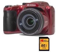KODAK Pack Pixpro AZ255 + Carte Mémoire SD 32Go - Appareil Photo Bridge Numérique Astro Zoom 16MP, Zoom Optique 25X, Stabilisateur, Video Full HD, Grand angle 24 mm, Ecran LCD 3 '', Pile AA - Rouge