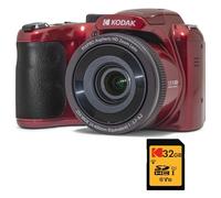 KODAK Pack Pixpro AZ255 + Carte Mémoire SD 32Go - Appareil Photo Bridge Numérique Astro Zoom 16MP, Zoom Optique 25X, Stabilisateur, Video Full HD, Grand angle 24 mm, Ecran LCD 3 '', Pile AA - Rouge