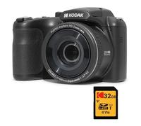 KODAK Pack Pixpro AZ255 + Carte Mémoire SD 32Go - Appareil Photo Bridge Numérique Astro Zoom 16MP, Zoom Optique 25X, Stabilisateur, Video Full HD, Grand angle 24 mm, Ecran LCD 3 '', Pile AA - Noir