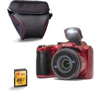 KODAK Pixpro AZ255 Appareil Photo Bridge 16 MP avec Zoom Optique 25x + Étui de Protection + Carte SD 32 Go - Video Full HD 1080p, Grand Angle 24 mm, Stabilisateur, Écran LCD 3 - Rouge G
