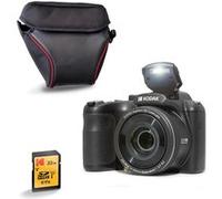 KODAK Pack Pixpro AZ255 + Carte SD 32Go + Etui - Appareil Photo Bridge 16 MP, Zoom 25x, Vidéo Full HD, Grand Angle 24 mm - Noir