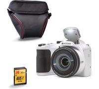 KODAK Pixpro AZ255 Appareil Photo Bridge 16 MP avec Zoom Optique 25x + Étui de Protection + Carte SD 32 Go - Video Full HD 1080p, Grand Angle 24 mm, Stabilisateur, Écran LCD 3 - Blanc G