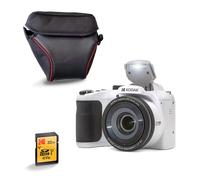 KODAK Pack Pixpro AZ255 + Carte Mémoire SD 32Go + Etui - Appareil Photo Bridge Numérique 16MP, Zoom Optique 25X, Stabilisateur, Video Full HD 1080p, Grand angle 24 mm, Ecran LCD 3 '', Pile AA - Blanc