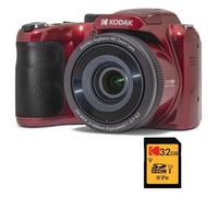 KODAK Pixpro Astro Zoom AZ255 + Carte Mémoire SD 32 Go - Appareil Photo Bridge Numérique 16 Mp, Zoom 25X, Video HD 1080p, Grand angle 24 mm, Ecran LCD 3, Pile AA - Rouge