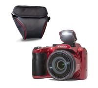 KODAK Pack Pixpro AZ255 + Etui transport - Appareil Photo Bridge 16 MP, Zoom 25x, Full HD, Grand Angle 24 mm, Ecran LCD 3'' - Rouge