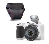 KODAK Pack Pixpro AZ255 + Etui transport - Appareil Photo Bridge Numérique Astro Zoom 16 MP, Zoom Optique 25X, Stabilisateur, Video Full HD 1080p, Grand angle 24 mm, Ecran LCD 3 '', Pile AA - Blanc