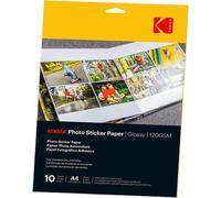 KODAK Papier photo autocollant – Finition brillante – A4 120 g/m² – Pack 10 feuilles (jet d'encre)
