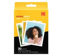 Kodak Papier photo de qualité supérieure avec impression Zink de 3,5 x 4,25 pouces (20 feuilles) compatible avec l'appareil photo Kodak Smile Classic