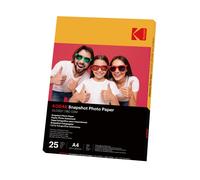 KODAK Snapshot Photo Paper - Papiers Photo Instantanés, Finition Brillante, Pack de 25 Feuilles de Papier Photo, Format A4 (21 x 29.7 cm), 180 gsm, Compatible avec Imprimantes Jet d'Encre