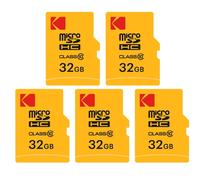 Kodak Paquete de 5 Tarjetas de Memoria Micro SDHC 32 GB + Adaptadores - Clase 10 - Alta Velocidad para Smartphones, Cámaras, Tablets y GPS