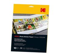 KODAK Photo Sticker Paper - Pack de 10 feuilles de papier photo autocollant - Format 21 x 29.7 cm (A4) - Finition brillante - 120 gsm