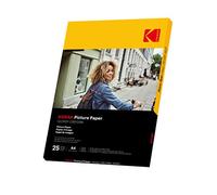 KODAK Picture Paper - Papier Photo Brillant, Pack de 25 Feuilles, Format A4 (21x29,7cm), 230g/m², Idéal pour Impressions Jet d'Encre, Couleurs Éclatantes et Contraste Élevé, Finition Haute Qualité