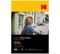 KODAK Picture Paper - Papier Photo Brillant, Pack de 50 Feuilles, Format A4 (21x29,7cm), 230g/m², Idéal pour Impressions Jet d'Encre, Couleurs Éclatantes et Contraste Élevé, Finition Haute Qualité