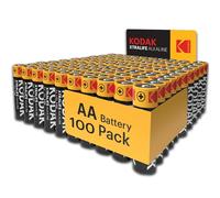 Kodak | Piles AA | Double A | Lot de 100 | Piles Jetables | Piles alcalines | 1,5 V