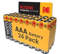 KODAK Piles Alcalines AAA (24 Pièces) LR03, 1,5V, 109% Plus Longue Durée