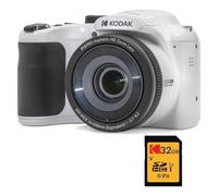 KODAK Pack Pixpro AZ255 + Carte Mémoire SD 32Go - Appareil Photo Bridge Numérique Astro Zoom 16MP, Zoom Optique 25X, Stabilisateur, Video Full HD, Grand angle 24 mm, Ecran LCD 3'' , Pile AA - Blanc