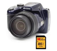 KODAK Pixpro Astro Zoom AZ528 + Carte Mémoire SD 32 Go - Appareil Photo Numérique Bridge, Zoom X52, Grand Angle de 24 mm, 16 Mégapixels CMOS, LCD 3 , Wi-Fi, Rafale 6 i/s, Contrôle sans fil - Noir