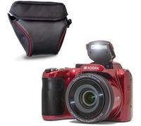 KODAK Pixpro AZ255 Appareil Photo Bridge 16 MP, Zoom Optique 25x, Full HD 1080p, Grand Angle 24 mm, Stabilisateur, Écran LCD 3, Étui Inclus - Ideal pour Voyages - Rouge