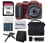 Kodak PIXPRO AZ255 Appareil Photo Numérique (Rouge) Bundle + Carte Mémoire 32 Go + Accessoires