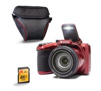 KODAK Pixpro AZ405 Bridge 20MP, Zoom X40, Grand Angle 24mm, Full HD 1080p, OIS, LCD 3", Housse + Carte SDHC 32GB U1, Pile AA - Rouge