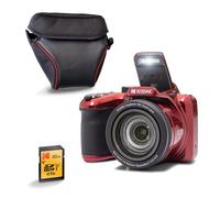 KODAK Pixpro AZ405 Bridge 20MP, Zoom X40, Grand Angle 24mm, Full HD 1080p, OIS, LCD 3 , Housse + Carte SDHC 32GB U1, Pile AA - Rouge