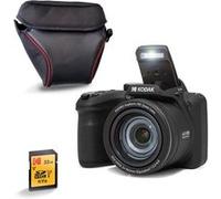 Pixpro AZ405 Bridge 20MP, Zoom X40, Grand Angle 24mm, Full HD 1080p, OIS, LCD 3", Housse + Carte SDHC 32GB U1, Pile AA - Noir