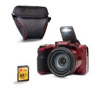 KODAK Pixpro AZ425 Appareil Photo Bridge 20 MP avec Zoom Optique 42x + Étui de Protection + Carte SD 32 Go - Vidéo Full HD 1080p, Grand Angle 24 mm, Stabilisateur, Écran LCD 3 - Rouge