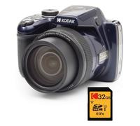 KODAK Pixpro AZ528 + Carte Mémoire SD 32 Go - Appareil Photo Bridge 16 MP, Zoom 52X, Full HD, 85MB/s Lecture, 25MB/s Écriture - Bleu Nuit