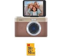 Kodak Pixpro C1 Appareil Photo Compact 13MP BSI CMOS, Zoom 4x, Écran LCD 2.8" , Flash LED, Batterie - Marron + Carte microSDHC 16 Go Class 10 Marron
