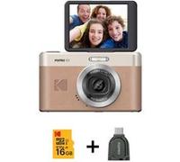 Kodak Pixpro C1 - Appareil photo numerique, avec carte micro SD 16 Go et lecteur de carte TF - Marron G