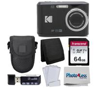 Kodak PIXPRO FZ45 Appareil photo numérique + étui pour appareil photo + carte mémoire SD Transcend 64 Go + portefeuille à trois volets + lecteur de carte SD USB haute vitesse + plus encore... (Noir)