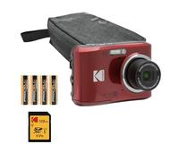 Kodak PIXPRO FZ45 Lot de 4 appareils photo numériques avec étui de rangement pliable, carte mémoire SD Classe 10 UHS-I U1 V10 Full HD et Procell AA Rouge