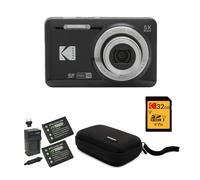 Kodak PIXPRO Lot de 4 appareils photo numériques Zoom FZ55 avec carte SD de 32 Go, étui et chargeur de batterie Noir