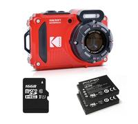 KODAK Pixpro Pack WPZ2 + 2 Batteries + 1 carte SD - Compact 16MP, étanche à 15m, Anti-Choc, Video 720p, Ecran LCD - Rouge