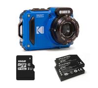 Kodak Appareil photo compact Pixpro WPZ2 – Pack +2 batteries +1 carte SD, 16MP, étanche 15m, Bleu