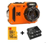 Appareil photo Compact KODAK WPZ2 Orange + 1 Batterie + Carte 16 Go