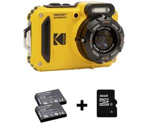Kodak Pixpro WPZ2 + 2 Akku + microSD Bundle Appareil photo numérique 15 Mill. pixel Zoom optique: 4 x jaune avec accu, flash