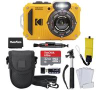 Kodak PIXPRO WPZ2 Appareil Photo Numérique Étanche Antichoc 16MP Zoom Optique 4X Vidéo Full HD 1080p LCD 2.7 (Jaune), Carte SD 32 Go, Étui Noir, Sangle Flottante