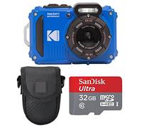 Kodak PIXPRO WPZ2 Appareil Photo Numérique + Etui Black Point & Shoot + Carte Micro SDHC 32 Go (Bleu)