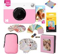KODAK Printomatic Appareil Photo à Impression instantanée + étui Souple + Papier Photo Zink 2x3 20pk + Album + Autocollant + Cadres Autocollants + Cadres Suspendus + marqueurs - Rose