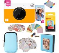 KODAK Printomatic Appareil Photo à Impression instantanée + étui Souple + Papier Photo Zink 2x3 20pk + Album + Autocollant + Cadres Autocollants + marqueurs + Cadres Suspendus - Jaune