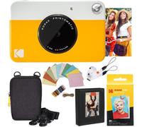 KODAK Printomatic Appareil photo instantané (jaune) Papier Zink (20 feuilles) + étui + album photo + cadres suspendus + autocollants