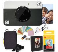 KODAK Printomatic Appareil photo instantané (noir) Papier Zink (20 feuilles) + étui + album photo + cadres suspendus + autocollants