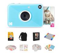 Kodak Printomatic+ Appareil Photo Instantané 10MP Coffret Cadeau avec Étui, Papier Zink 2x3” 20 Feuilles, Album, Autocollants et Marqueurs - Bleu