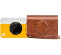 Kodak Printomatic Étui - Cuir PU Housse de Protection pour Kodak Printomatic Housse 2 en 1 Appareil Photo & Imprimante - avec Ceinture à Main- Marron