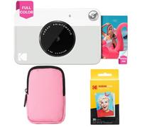 KODAK Printomatic Pack de démarrage pour Appareil Photo à Impression instantanée Couleur + étui Souple + Lot de 20 papiers Photo Zink - Photos colorées sur Papier Autocollant 2 x 3 Pouces - Gris