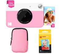 KODAK Printomatic Pack de démarrage pour Appareil Photo à Impression instantanée Couleur + étui Souple + Lot de 20 papiers Photo Zink - Photos colorées sur Papier Autocollant 2 x 3 Pouces - Rose