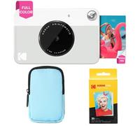 KODAK Printomatic Pack de démarrage pour Appareil Photo à Impression instantanée en Couleur + étui Souple + Papier Photo Zink 20 pièces - Photos colorées sur Papier Autocollant 2x3 - Gris