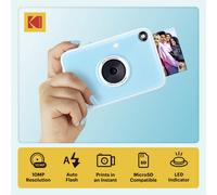 Kodak Printomatic+ Appareil Photo numérique instantané 10 MP, Impressions Couleur sur Papier Photo Zink 2 x 3 (5,1 x 7,5 cm) à Dos adhésif, indicateur d'état LED RV, Bleu